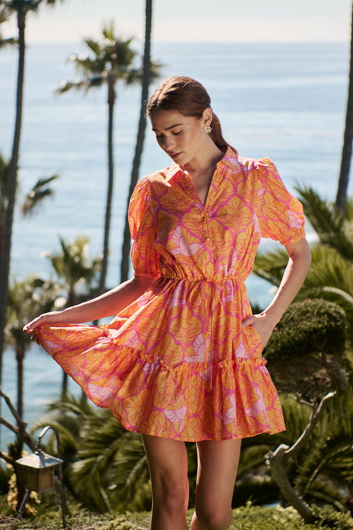 Jaidy Floral Stacie Button Down Mini Dress