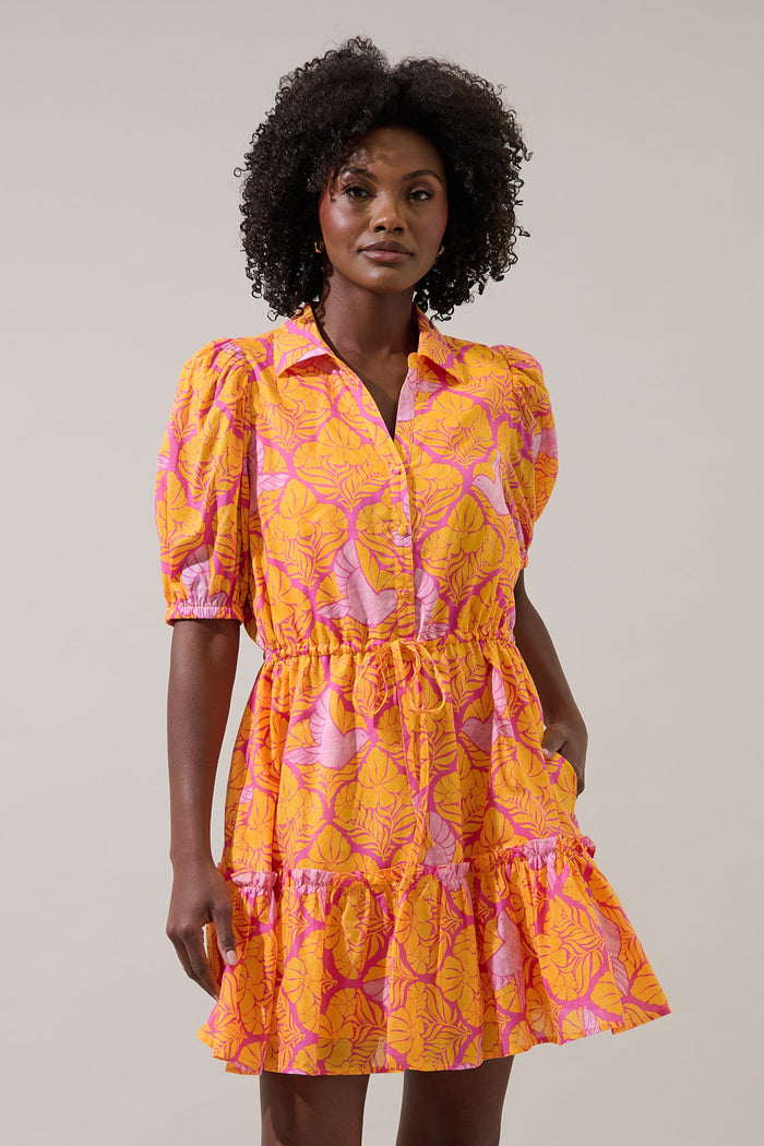 Jaidy Floral Stacie Button Down Mini Dress