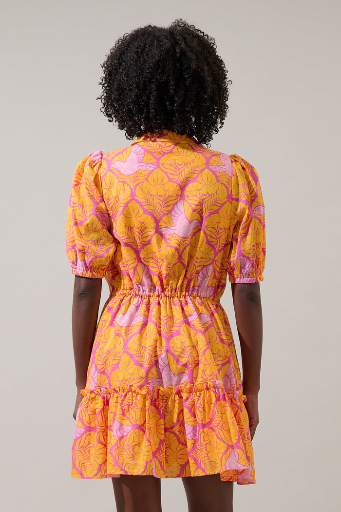 Jaidy Floral Stacie Button Down Mini Dress