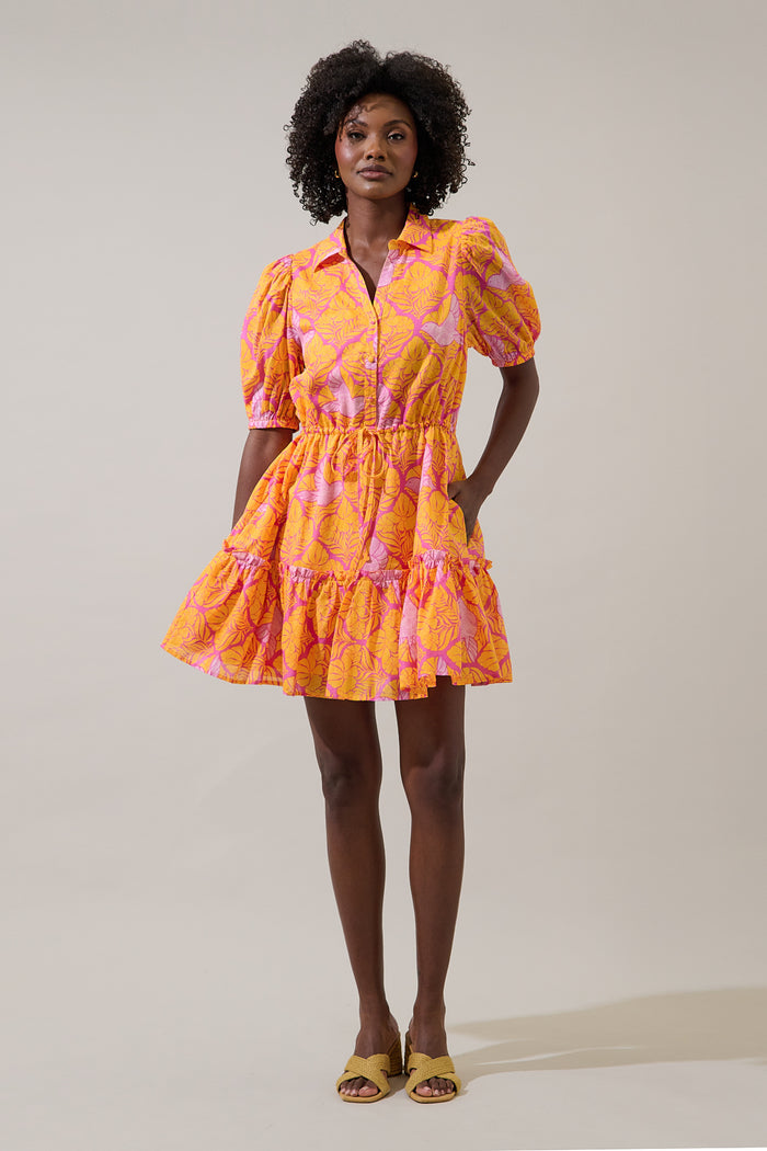Jaidy Floral Stacie Button Down Mini Dress