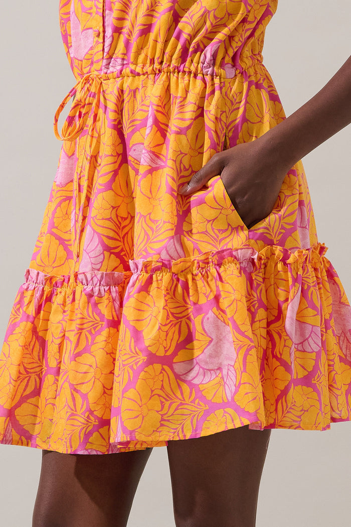 Jaidy Floral Stacie Button Down Mini Dress