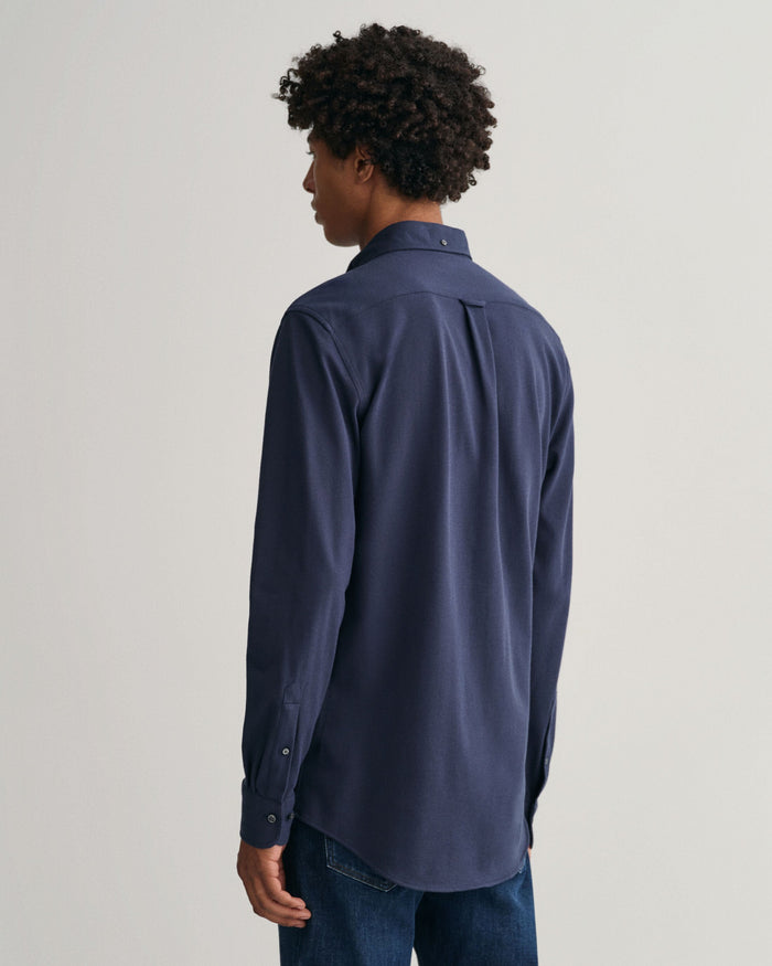 Jersey Piqué Shirt in Marine