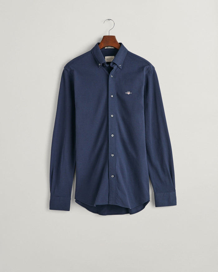 Jersey Piqué Shirt in Marine