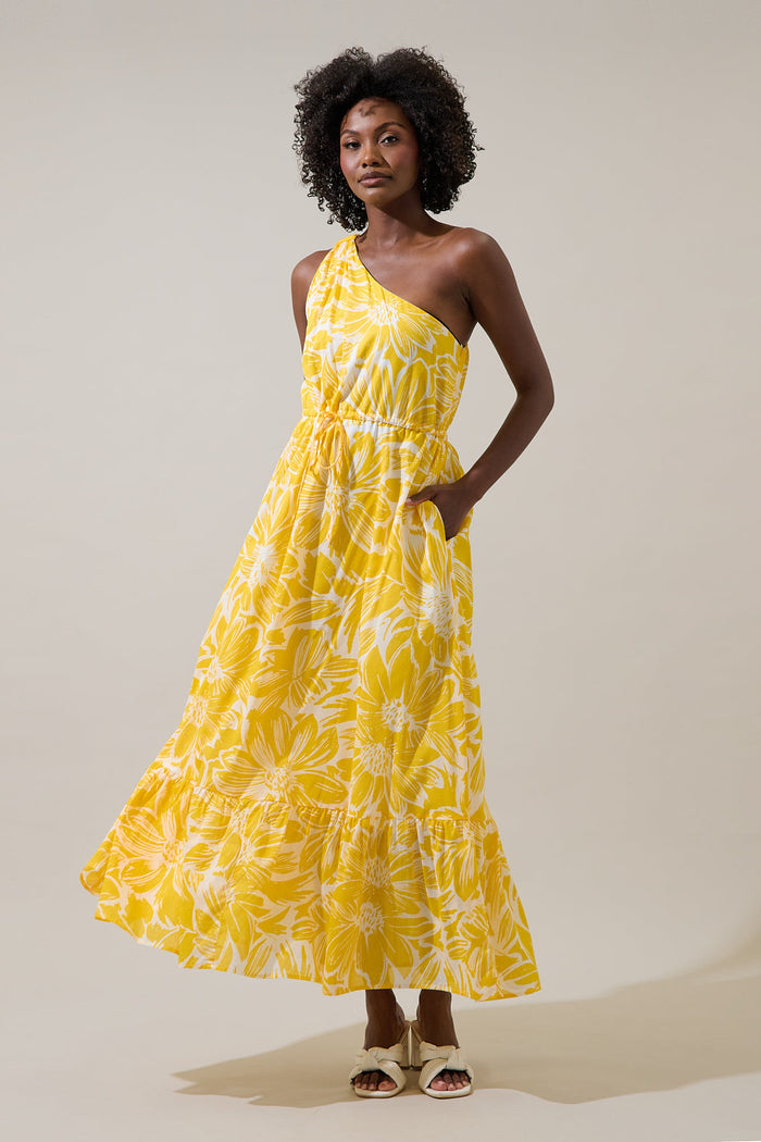 Joni Floral Elya One Shoulder Maxi Dress