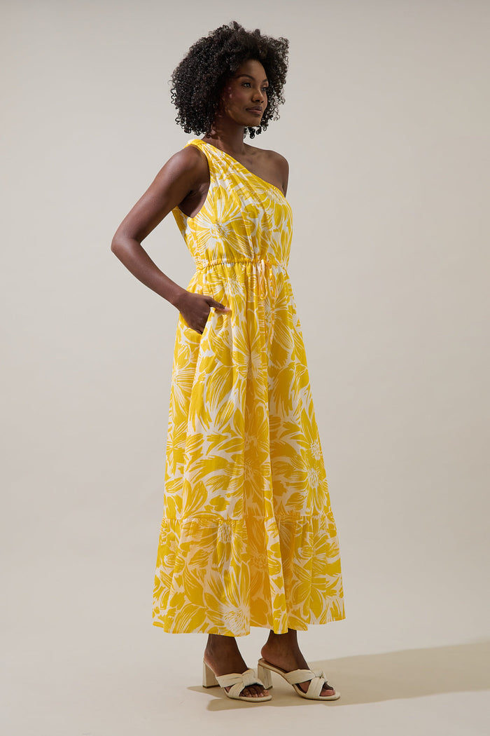 Joni Floral Elya One Shoulder Maxi Dress