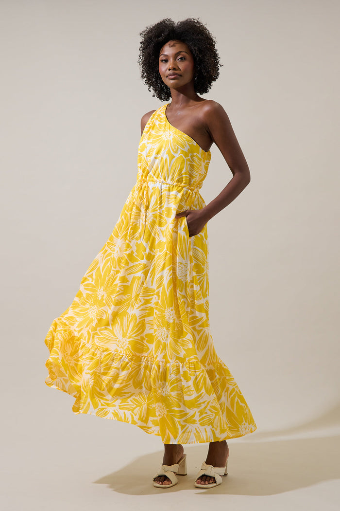 Joni Floral Elya One Shoulder Maxi Dress