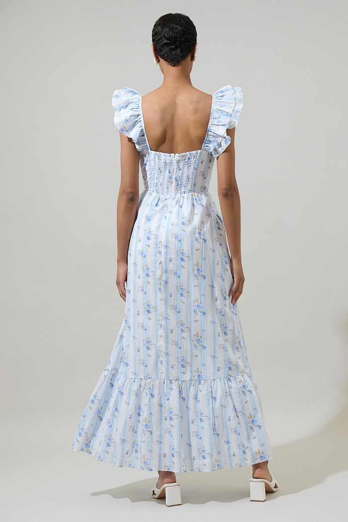Jovina Floral Rivan Ruffle Maxi Dress