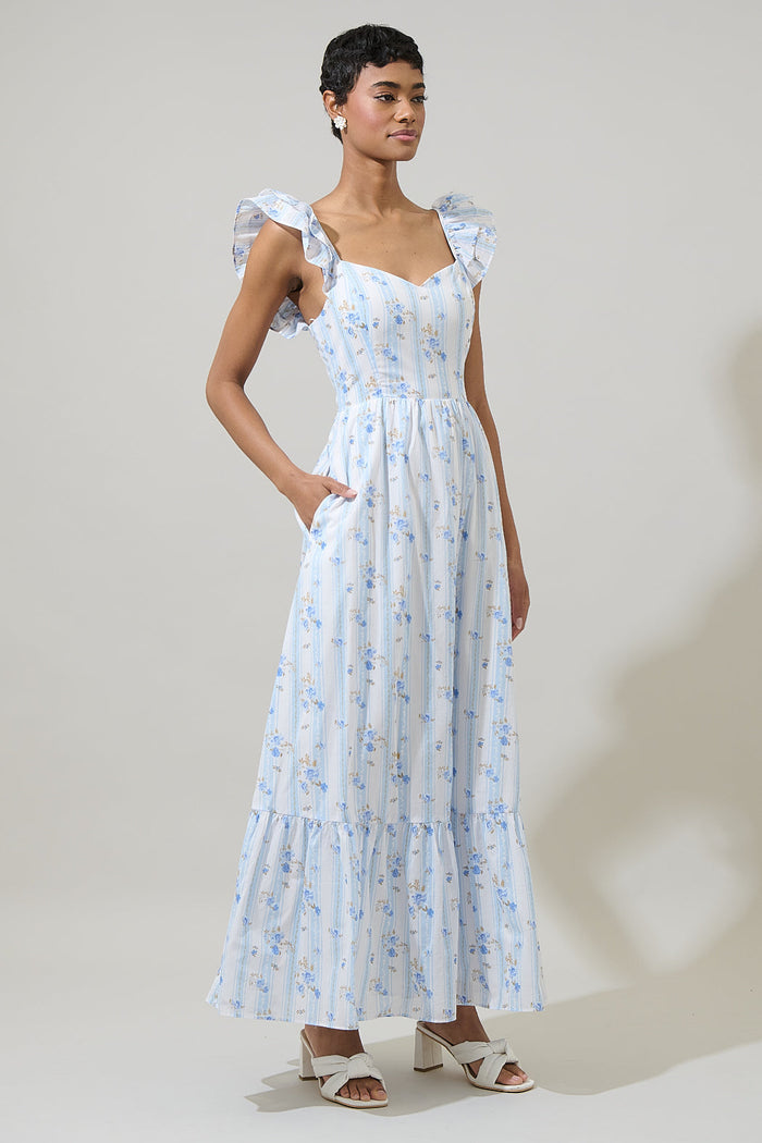 Jovina Floral Rivan Ruffle Maxi Dress