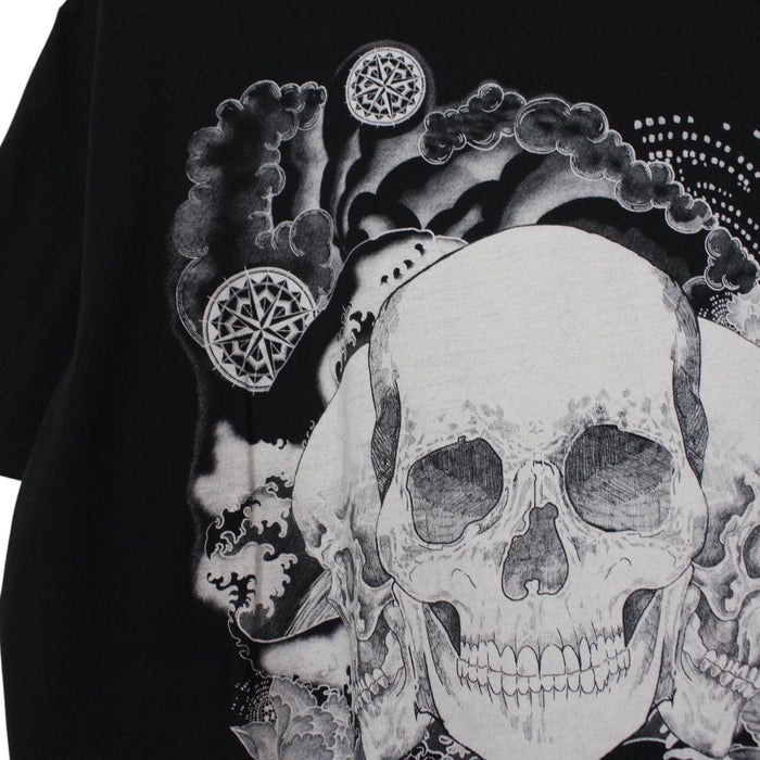 Just Cavalli black pocket t-shirt featuring skull print design and soft cotton material.