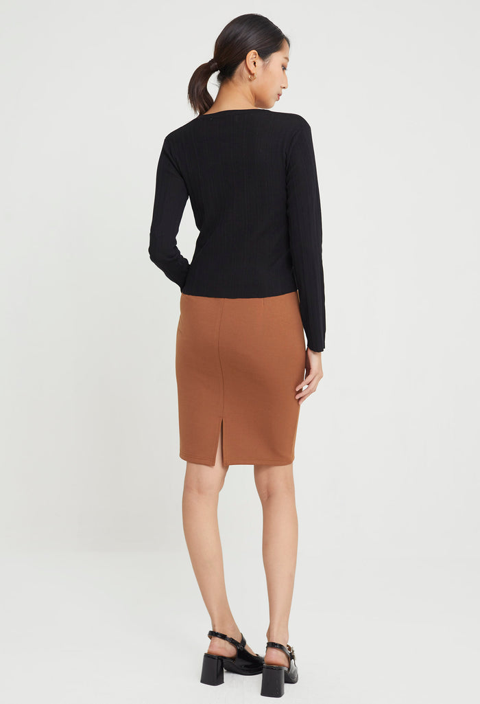 Kateye Rib-Knit Cardigan