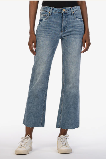 Kelsey High Rise Fab Ab Ankle Flare with Raw Hem - Comprehensive