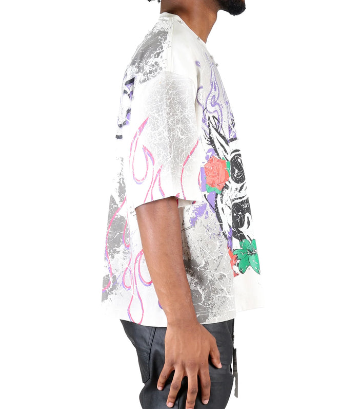 Cream KLEEP BERYL premium cropped T-shirt, shown in close-up with soft fabric texture and stylish fit.