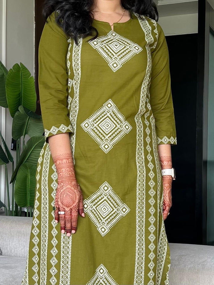 Kosha Premium Cotton Suit- Green