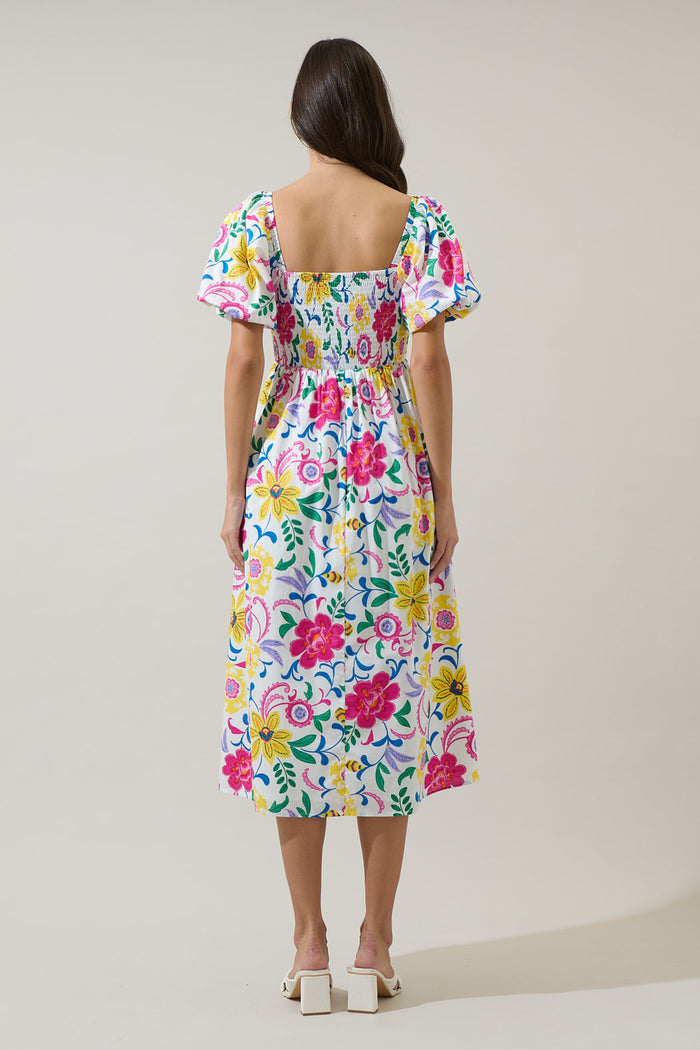Kress Floral Maray Smocked Midi Dress