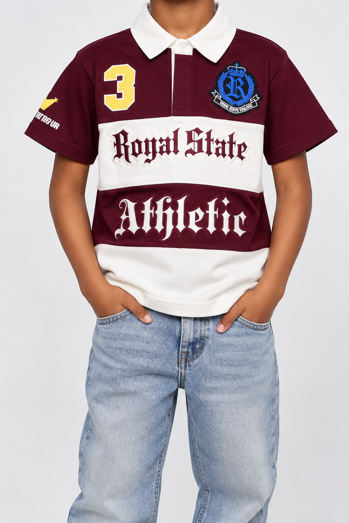 KRYPT Kids 'Royal' Polo Shirt in Maroon