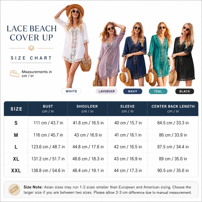 Women’s beach cover up with lightweight lace texture and relaxed fit