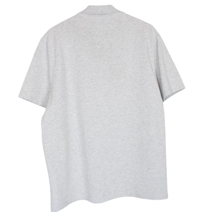 Lacoste grey short sleeve cotton polo shirt with embroidered crocodile logo.