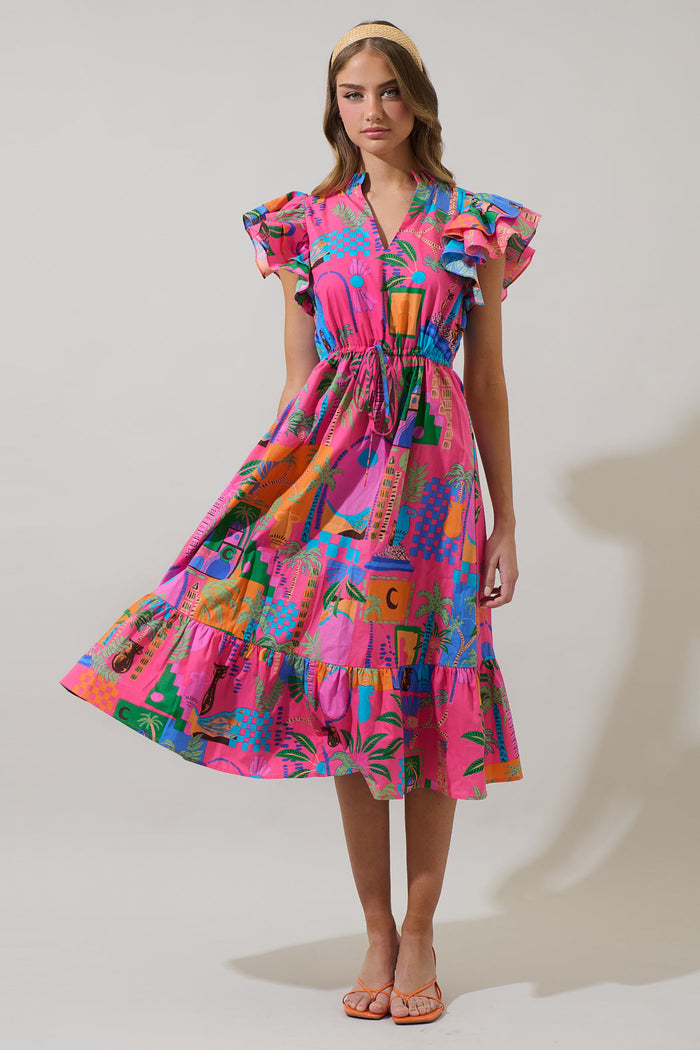 Lanus City Dillan Midi Ruffle Dress