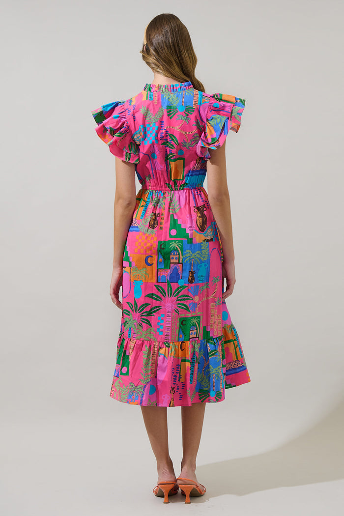 Lanus City Dillan Midi Ruffle Dress