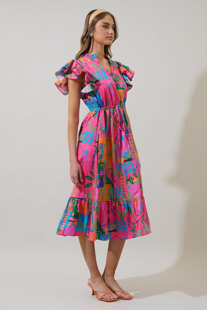 Lanus City Dillan Midi Ruffle Dress