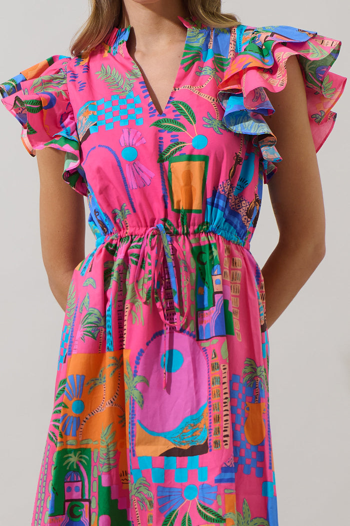 Lanus City Dillan Midi Ruffle Dress