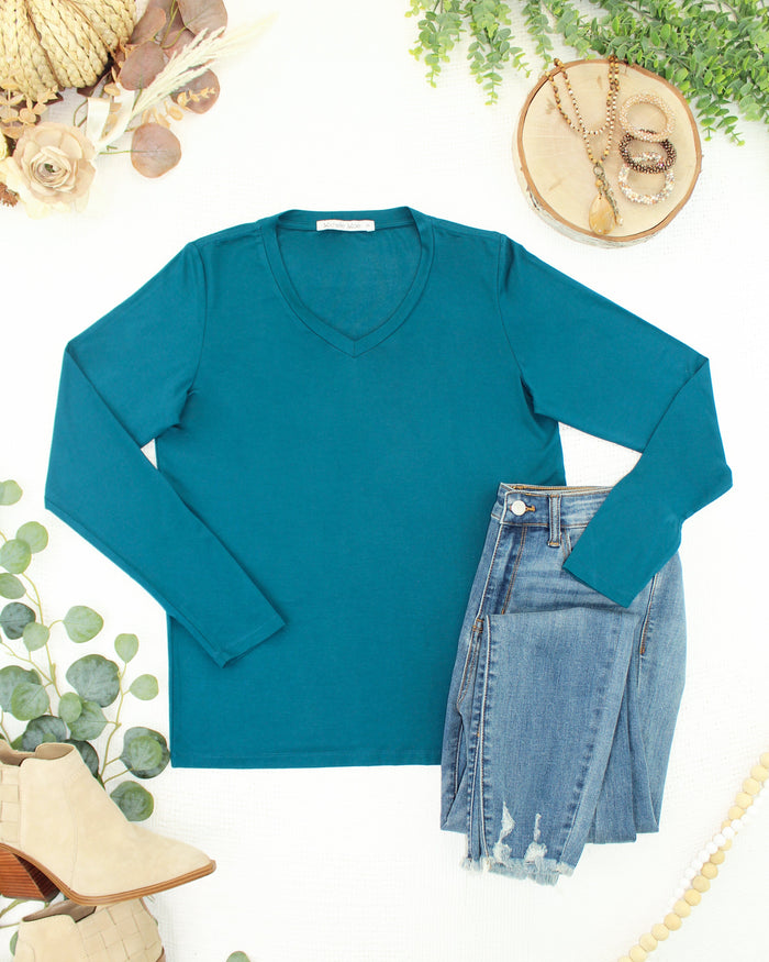 Larissa Long Sleeve - Teal by Michelle Mae