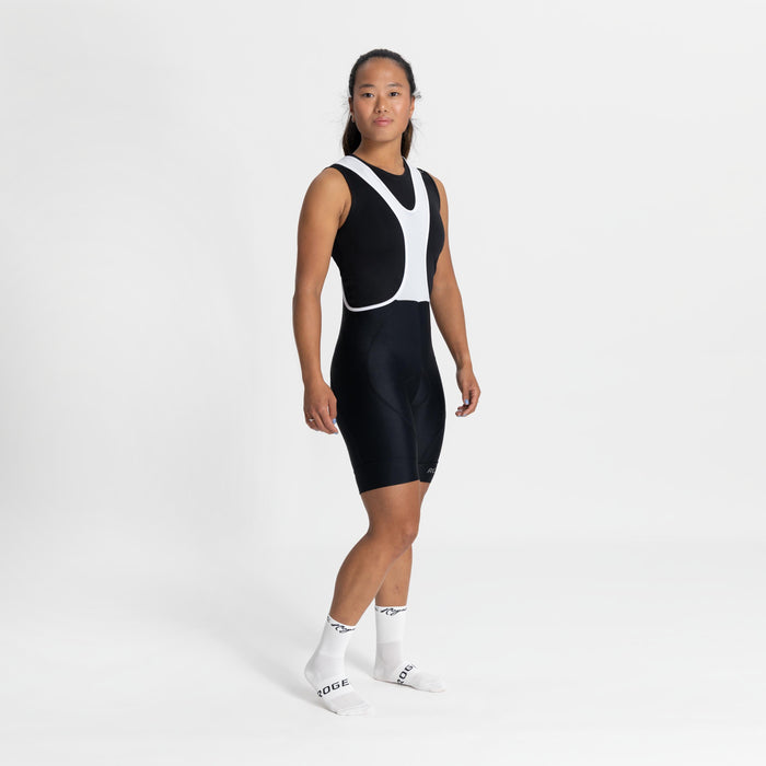 Rogelli Laura korte fietsbroek dames zwart gedragen totaalshot.