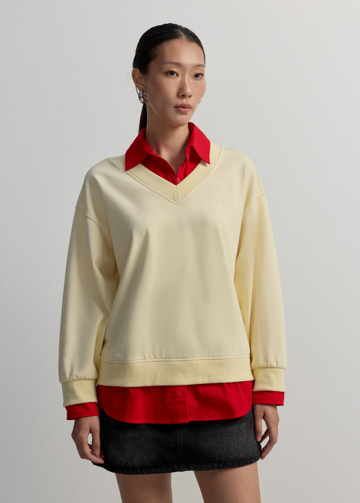 LAYERED OVERSIZED POLO SHIRT