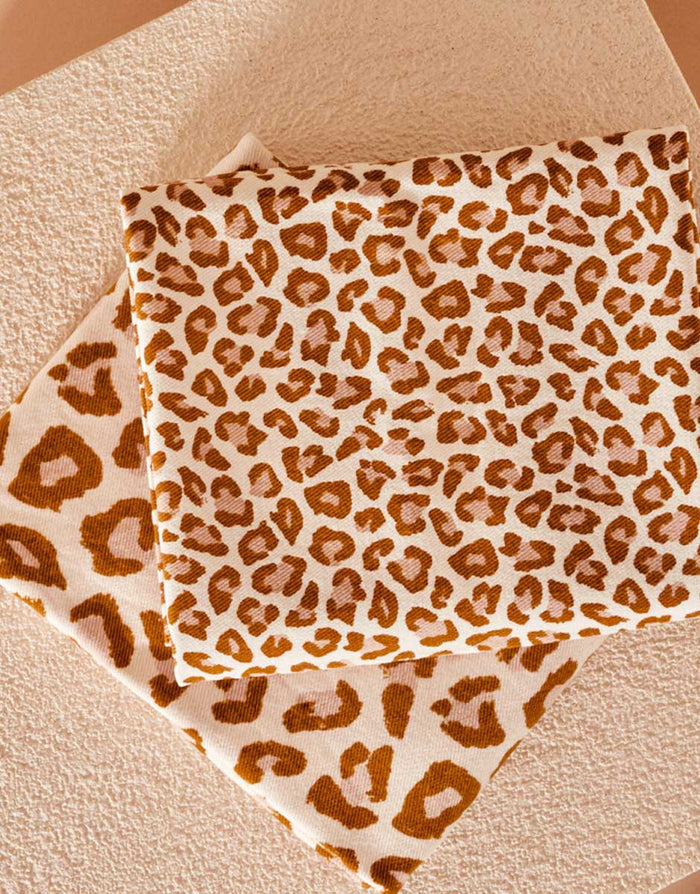 Leony Leopard Print Cotton Gabardine Twill Fabric, Atelier Brunette