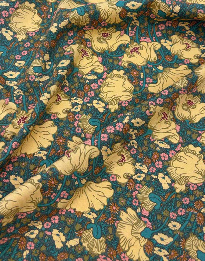 Liberty Fabrics Lantana Cotton & Wool Blend Fabric, Clementina Daisy A