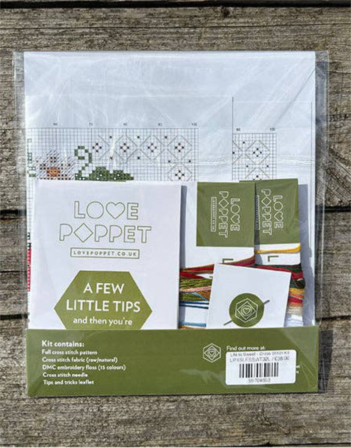 Life is Sweet Cross Stitch Kit, Love Poppet