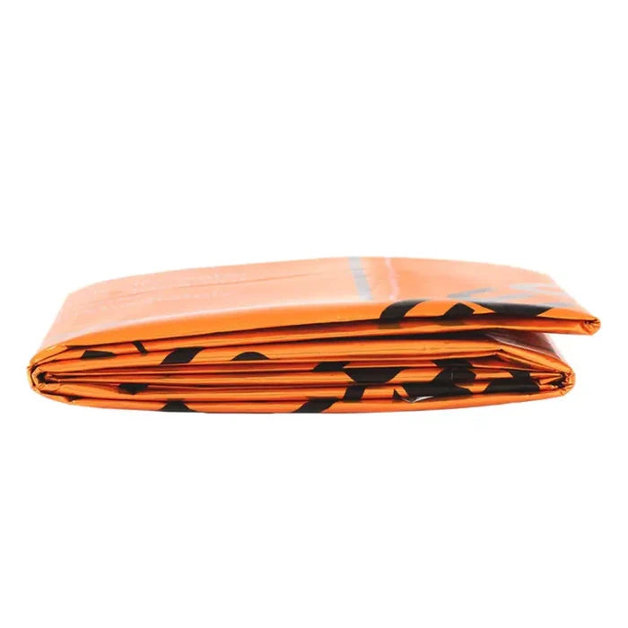 Folded Lifesystems heatshield thermal blanket shown from the side on a plain white background