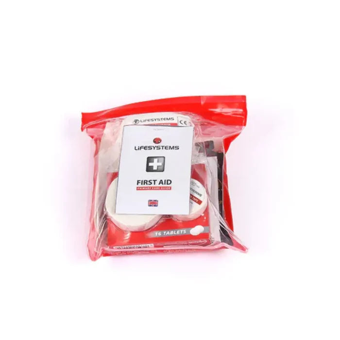 Lifesystems Light And Dry Micro First Aid Kit internal loktop waterpoof bag with contents on a white background