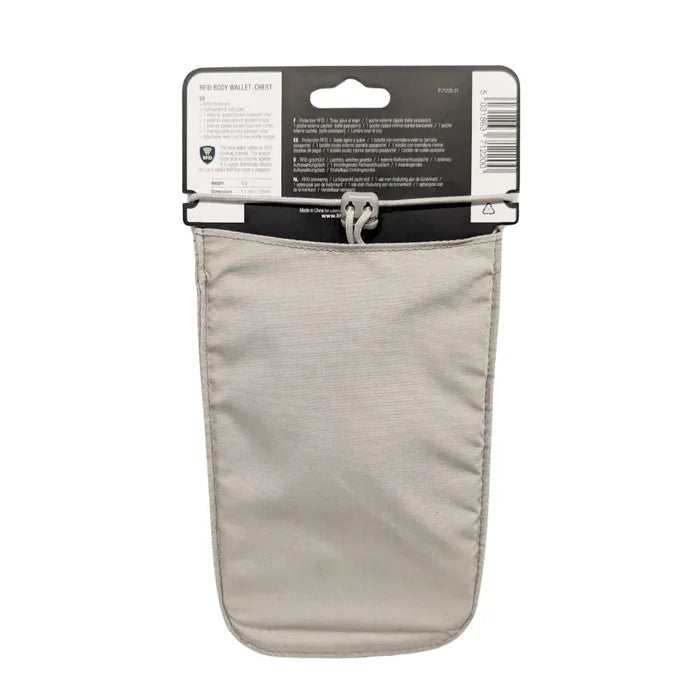 Lifeventure RFiD Chest Wallets packaging shown from the rear on a white background
