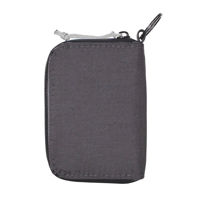 Reverse detail of a Lifeventure coin wallet in grey colour