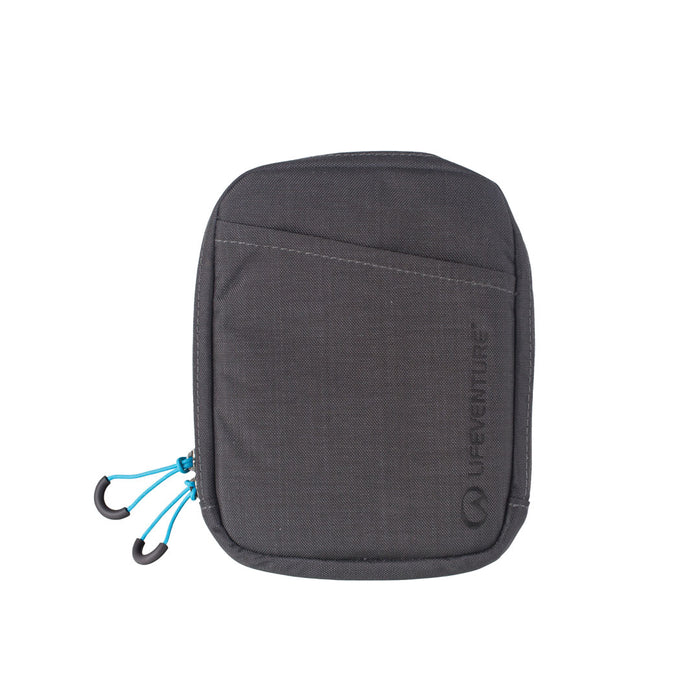Front detail of a Lifeventure FRiD travel neck pouch ingrey