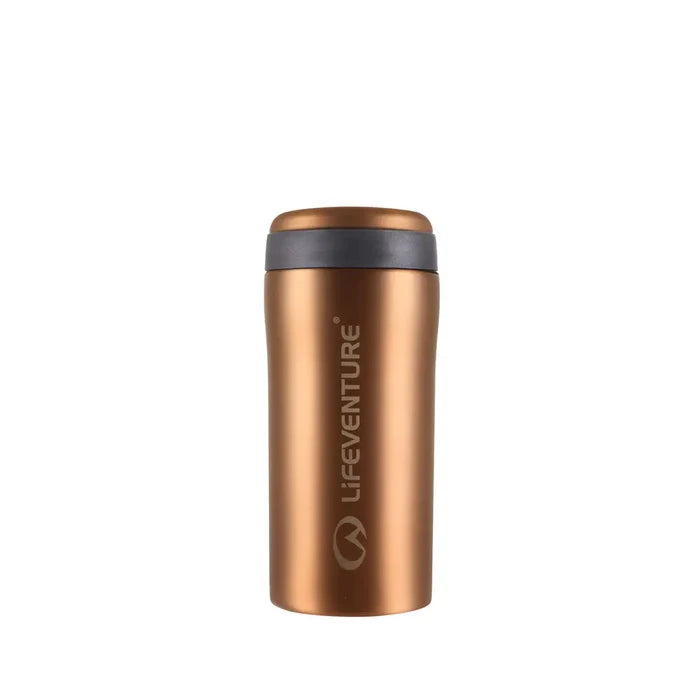 Lifeventure Stainless Steel Thermal Mugs Gloss 300ml copper front detail on a white background