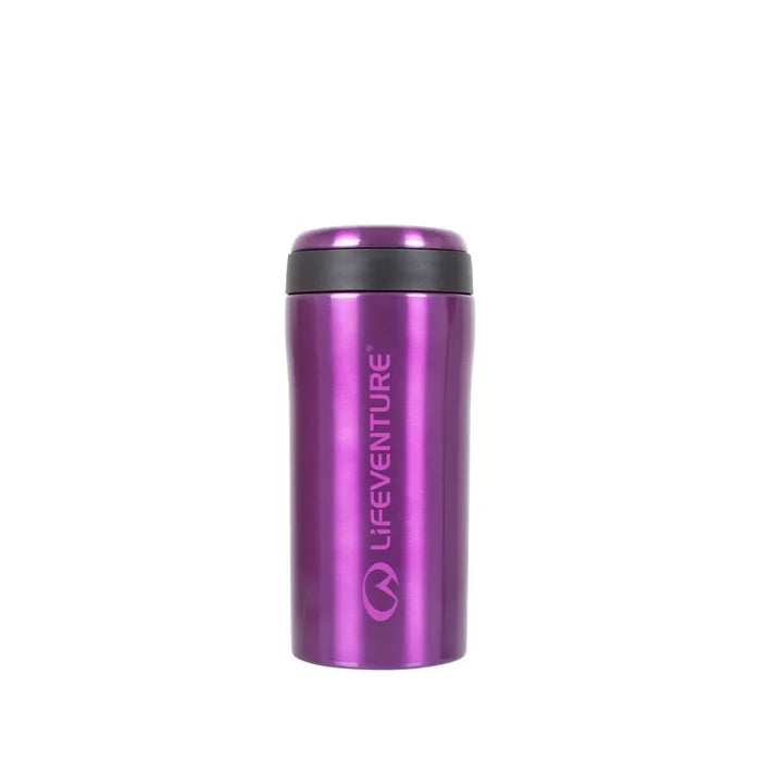 Lifeventure Stainless Steel Thermal Mugs Gloss 300ml purple front detail on a white background