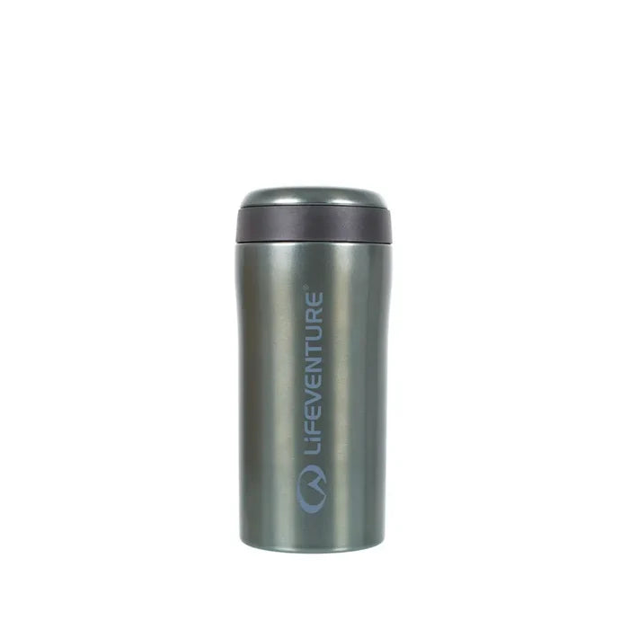 Lifeventure Stainless Steel Thermal Mugs Gloss 300ml graphite front detail on a white background