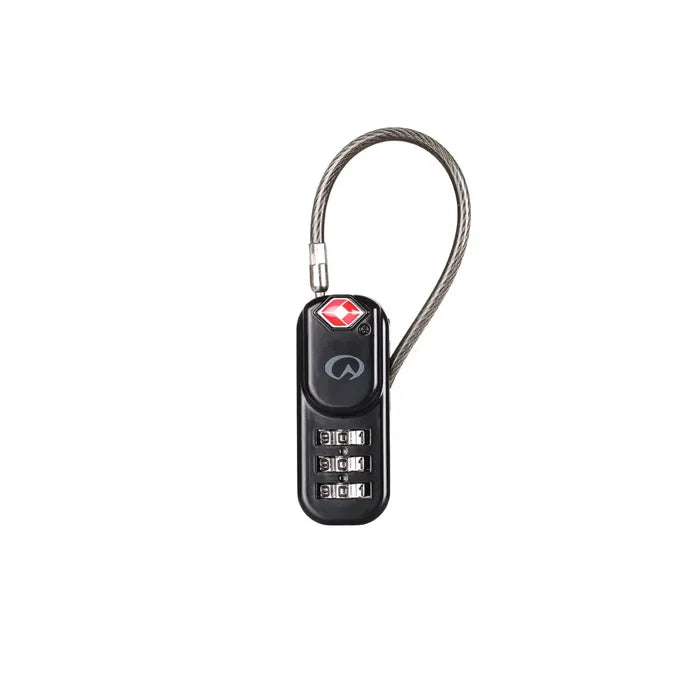 Lifeventure TSA 3 Dial Combination Zip Padlock front view on a white background