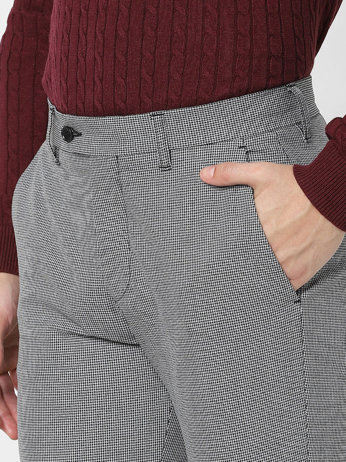 Light Grey Solid Trousers