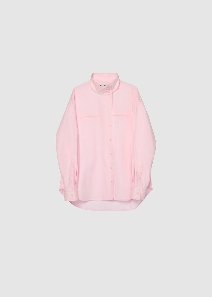 LIGHT PINK HIGH-NECK BLOUSE