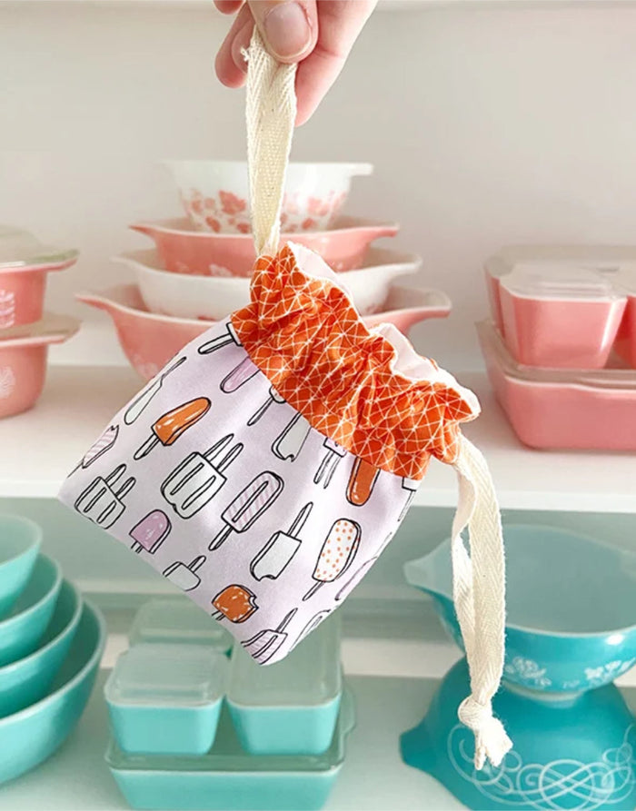 Lined Drawstring Bag Paper Sewing Pattern, Jeni Baker