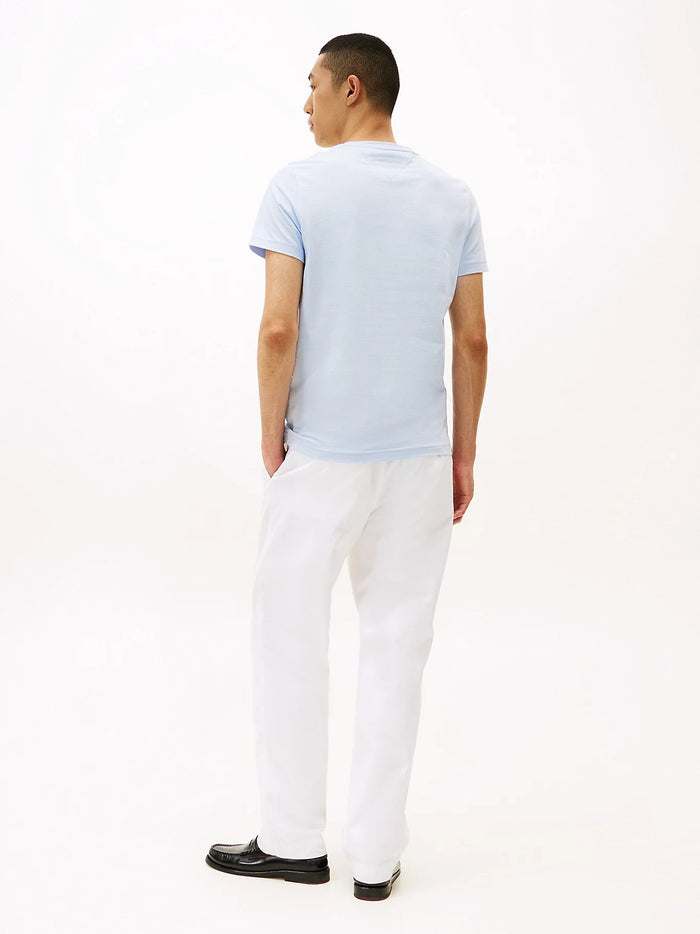 Logo Embroidery Slim Tee in Blue