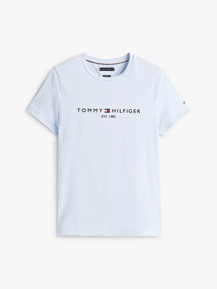 Logo Embroidery Slim Tee in Blue