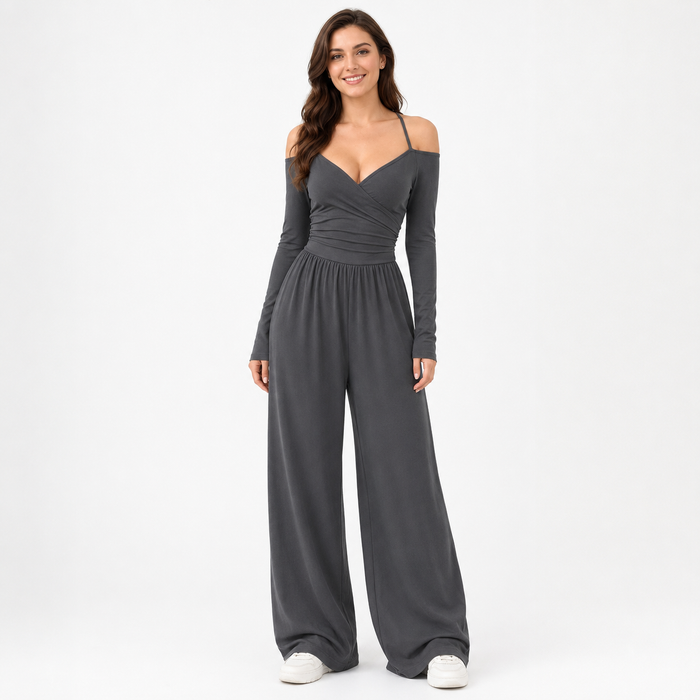 Long Sleeve Jumpsuit | V-Neck Style Edit