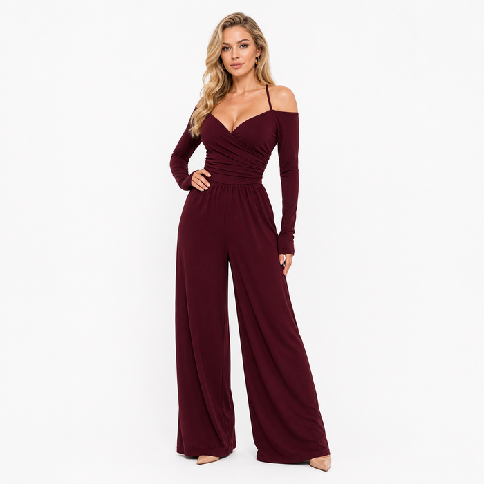 Long Sleeve Jumpsuit | V-Neck Style Edit