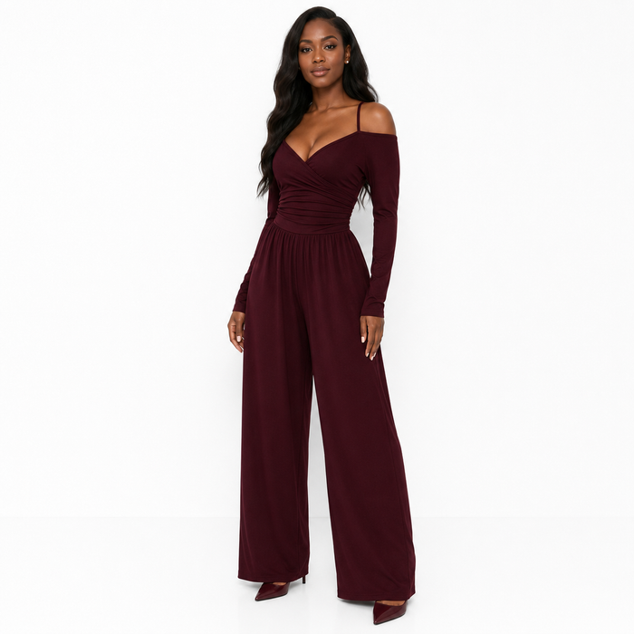 Long Sleeve Jumpsuit | V-Neck Style Edit