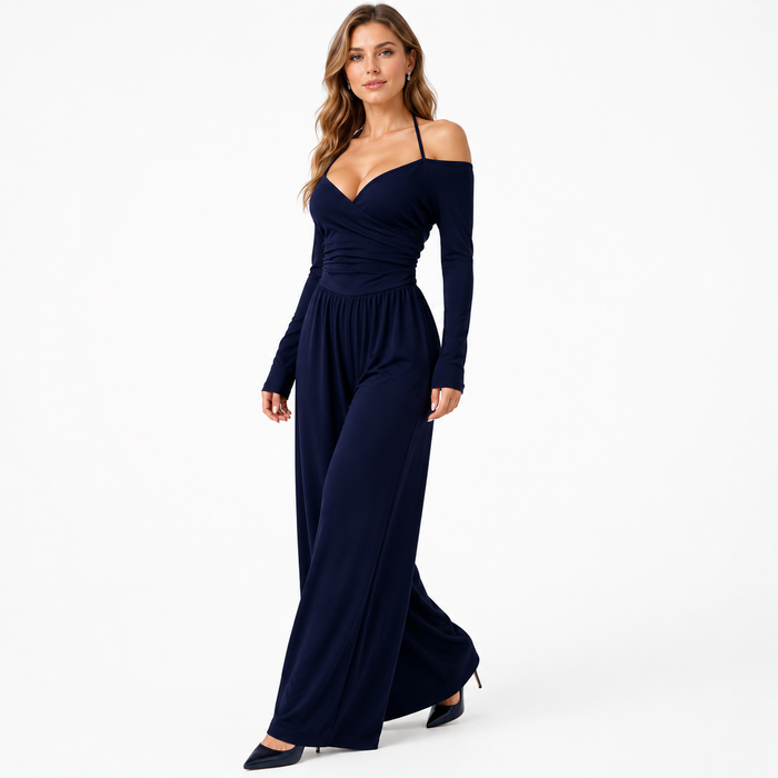 Long Sleeve Jumpsuit | V-Neck Style Edit