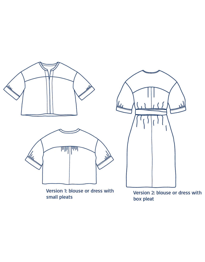 Lori Blouse and Dress Paper Sewing Pattern, Atelier Jupe